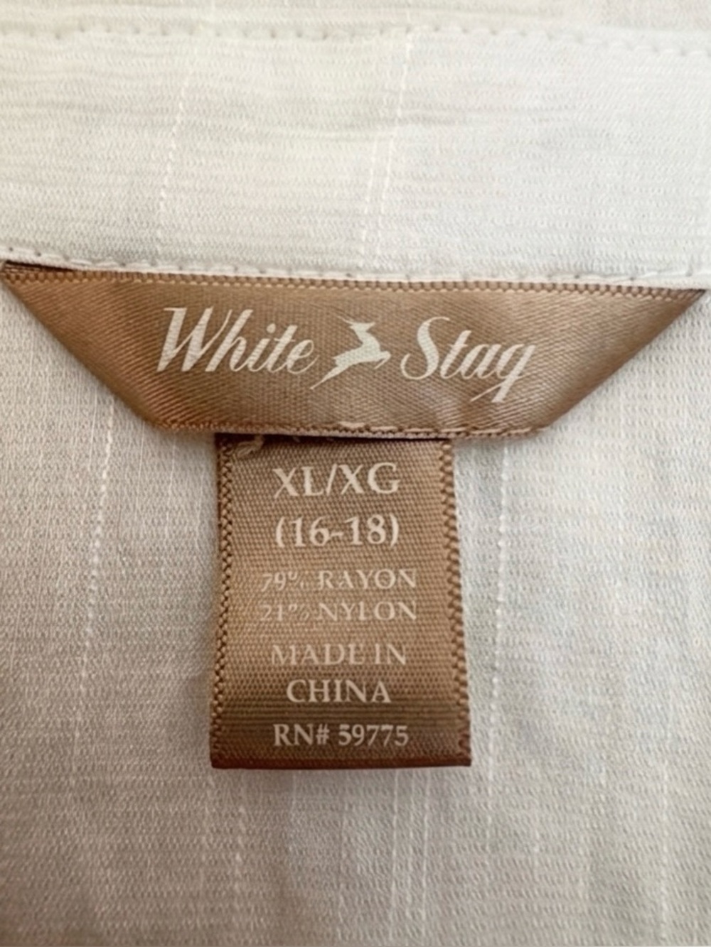 NWT White Stag Womens XL Short Sleeve Camp Shirt Button Down Arctic White Rayon - Picture 3 of 6